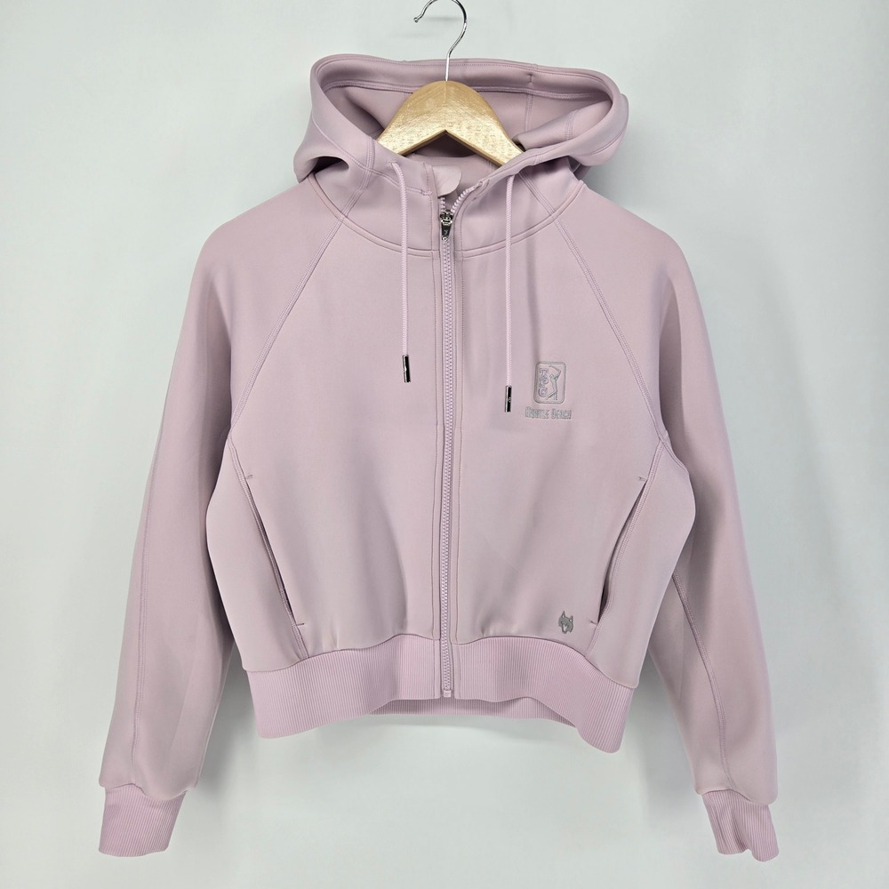 Greyson Full Zip Hoodie Womens XS Lavender TPC Myrtle Beach Scuba Cropped Jacket